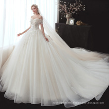 New Luxury style Strapless backless sleeveless Big puffy Wedding gown